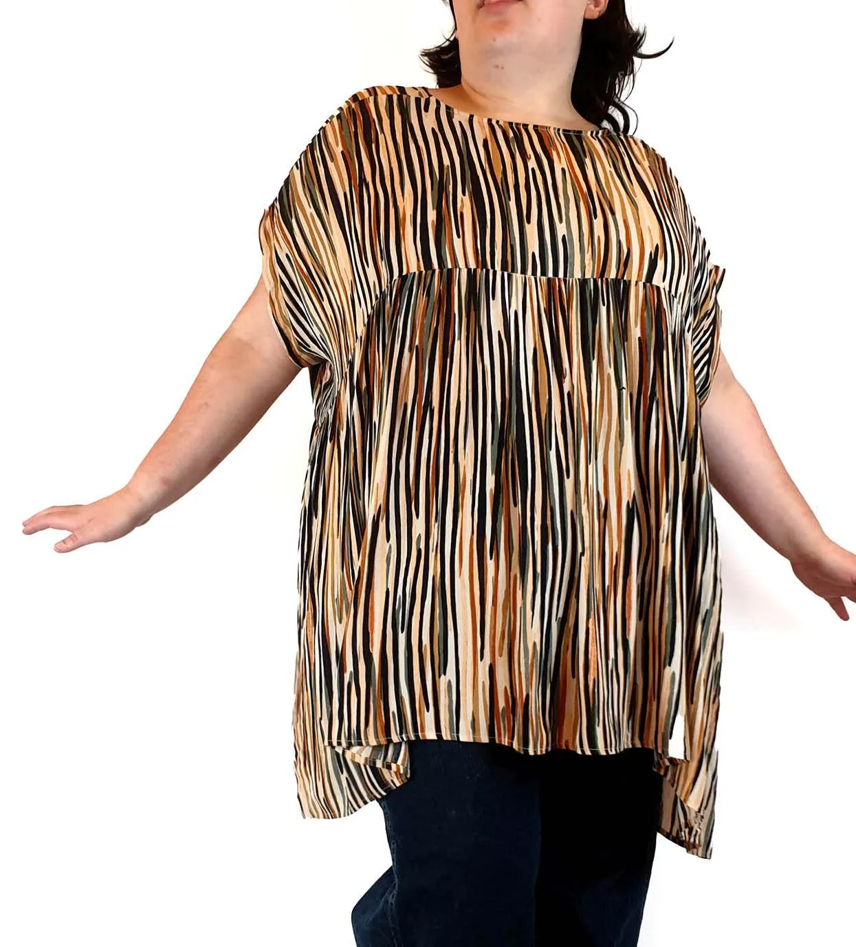 Eb & Ive autumanl print top one size, fits most