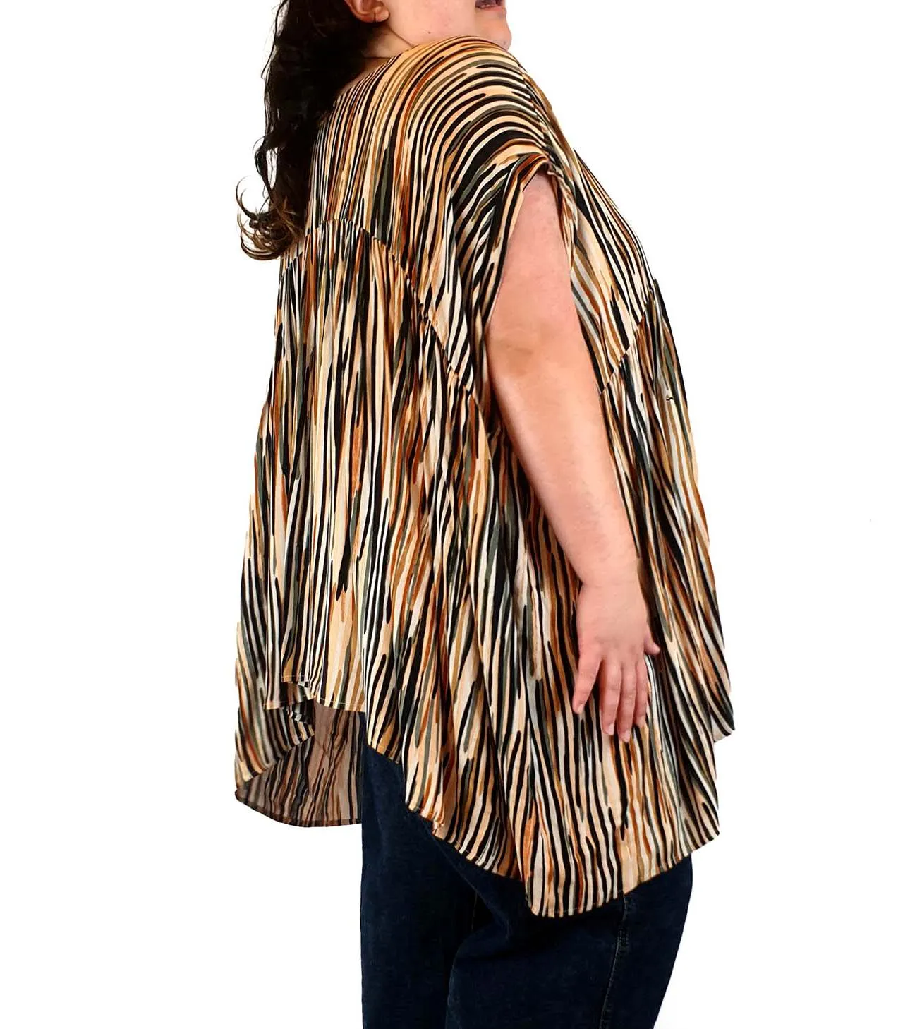 Eb & Ive autumanl print top one size, fits most