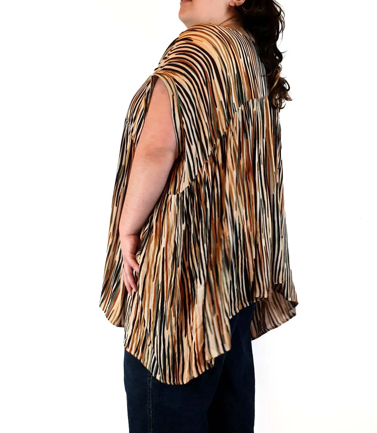 Eb & Ive autumanl print top one size, fits most