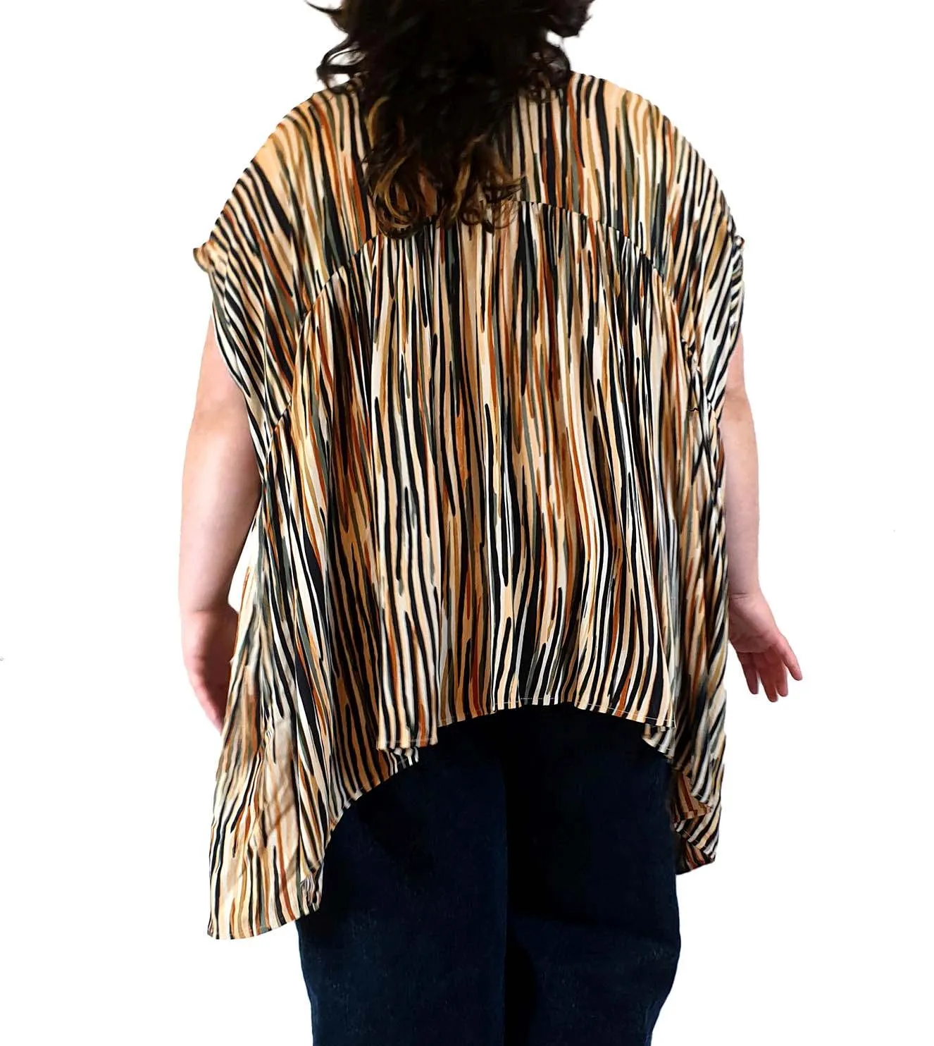 Eb & Ive autumanl print top one size, fits most