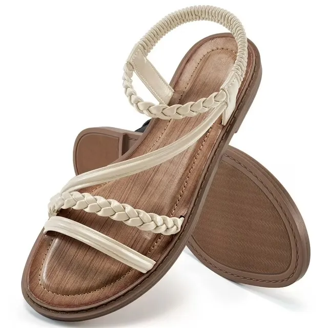 Ecetana Sandals for Women Comfortable Open Toe Beach Sandals Flat Summer Shoes