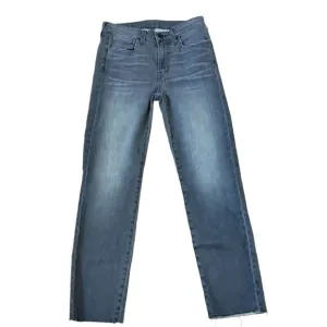 Edwin Slim Straight Crop Frayed Stretch Jeans Size 26 Gray Black Fade NWOT