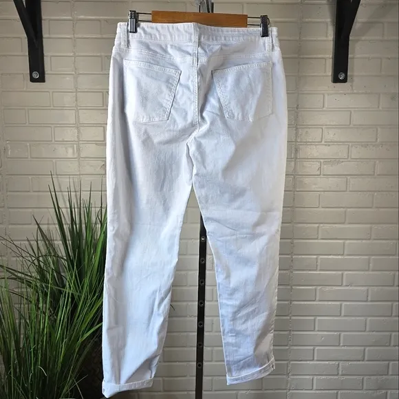 Eileen Fisher White Organic Cotton Denim Slim Jeans Size 8