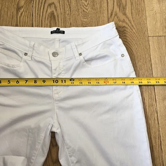 Eileen Fisher White Organic Cotton Denim Slim Jeans Size 8