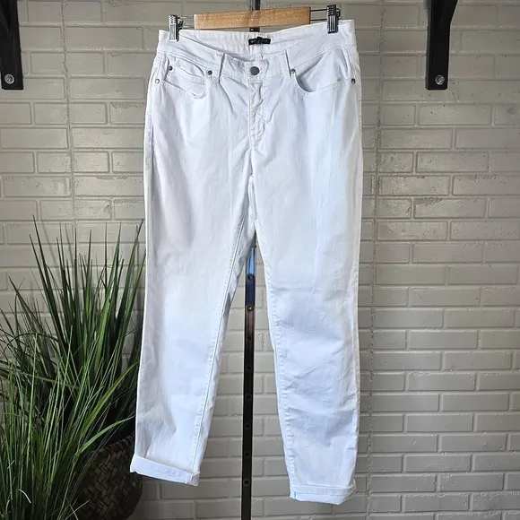 Eileen Fisher White Organic Cotton Denim Slim Jeans Size 8