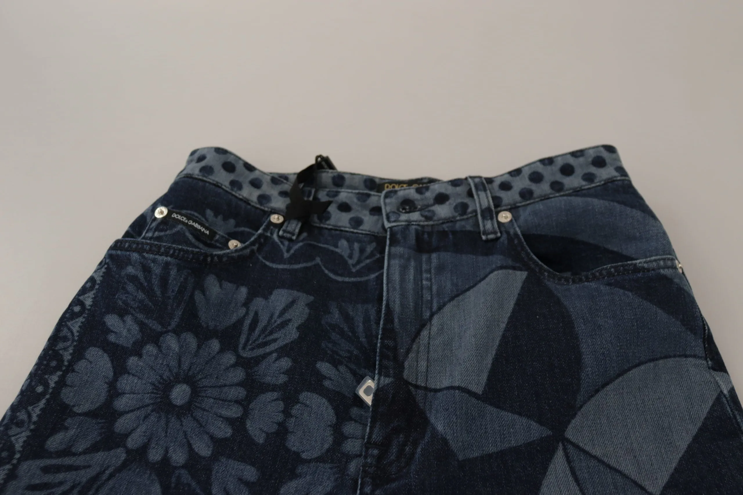 Elegant Floral High Waist Skinny Jeans