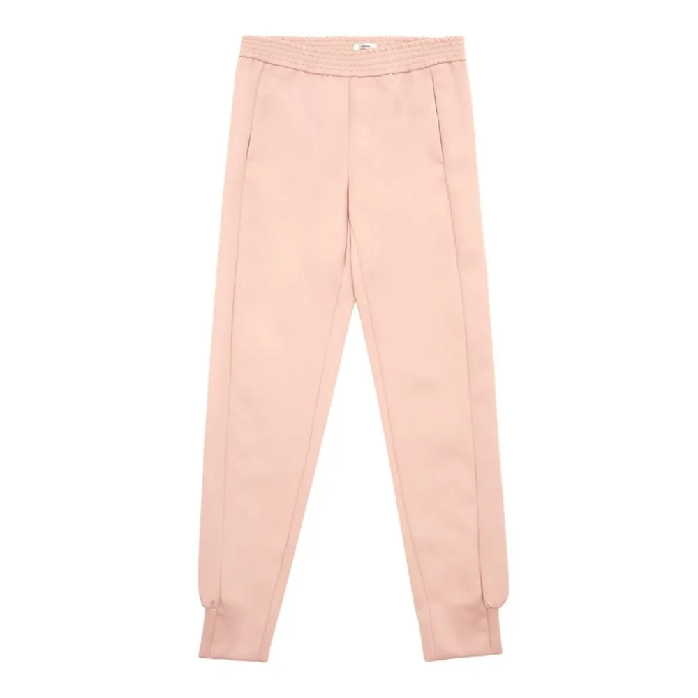 Elegant Pink Polyester Pants for Women