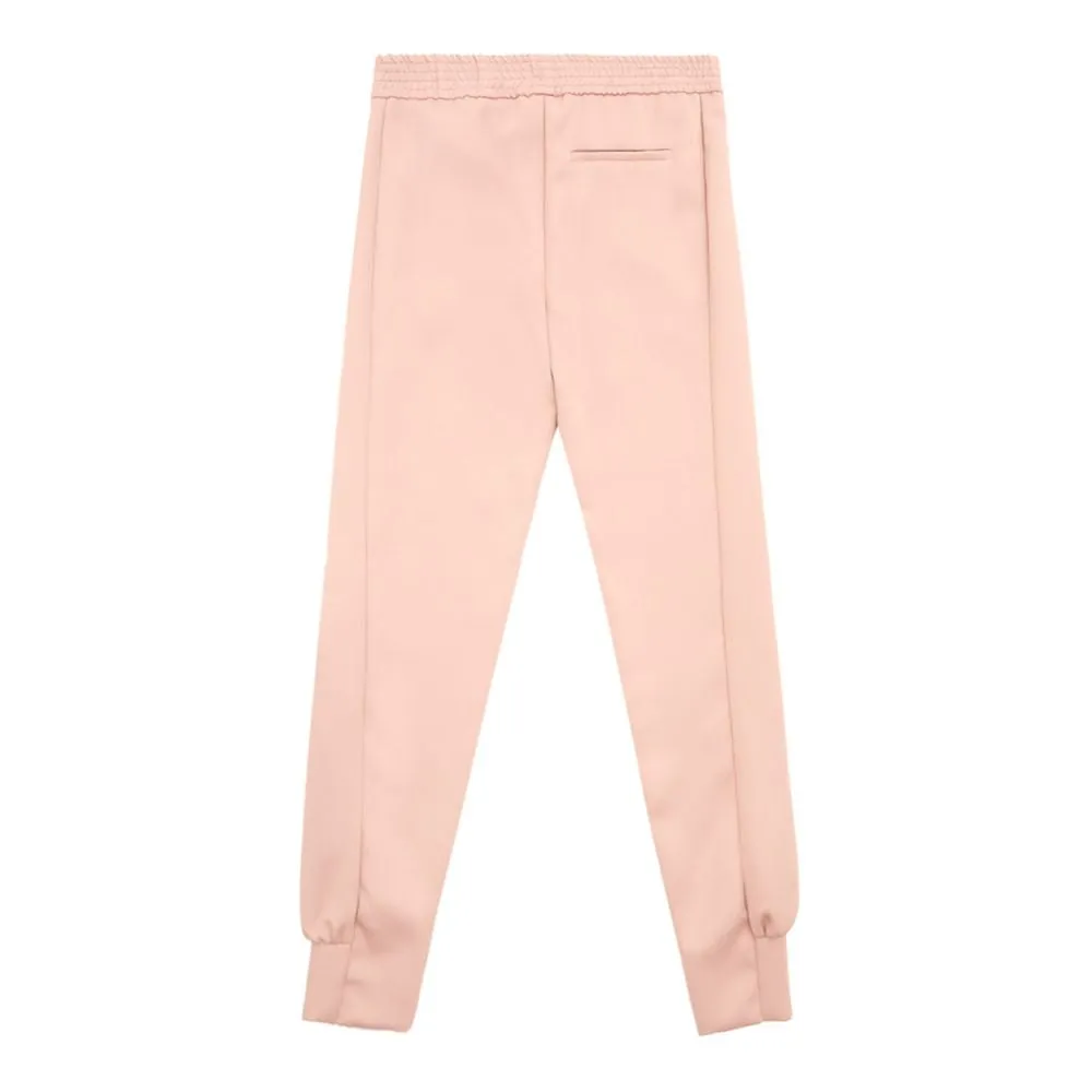 Elegant Pink Polyester Pants for Women