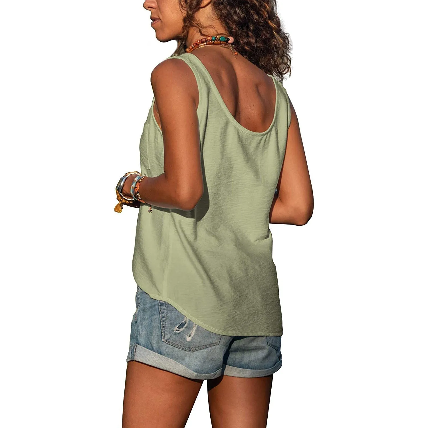 Elegant women's tank top in Ibiza style