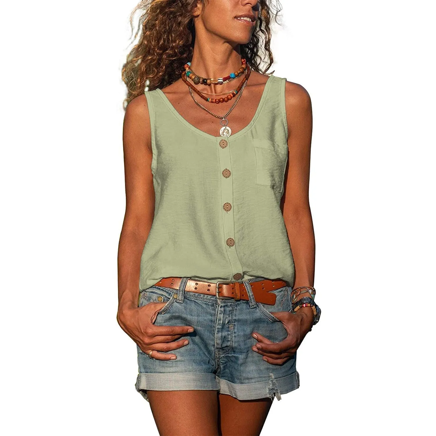 Elegant women's tank top in Ibiza style