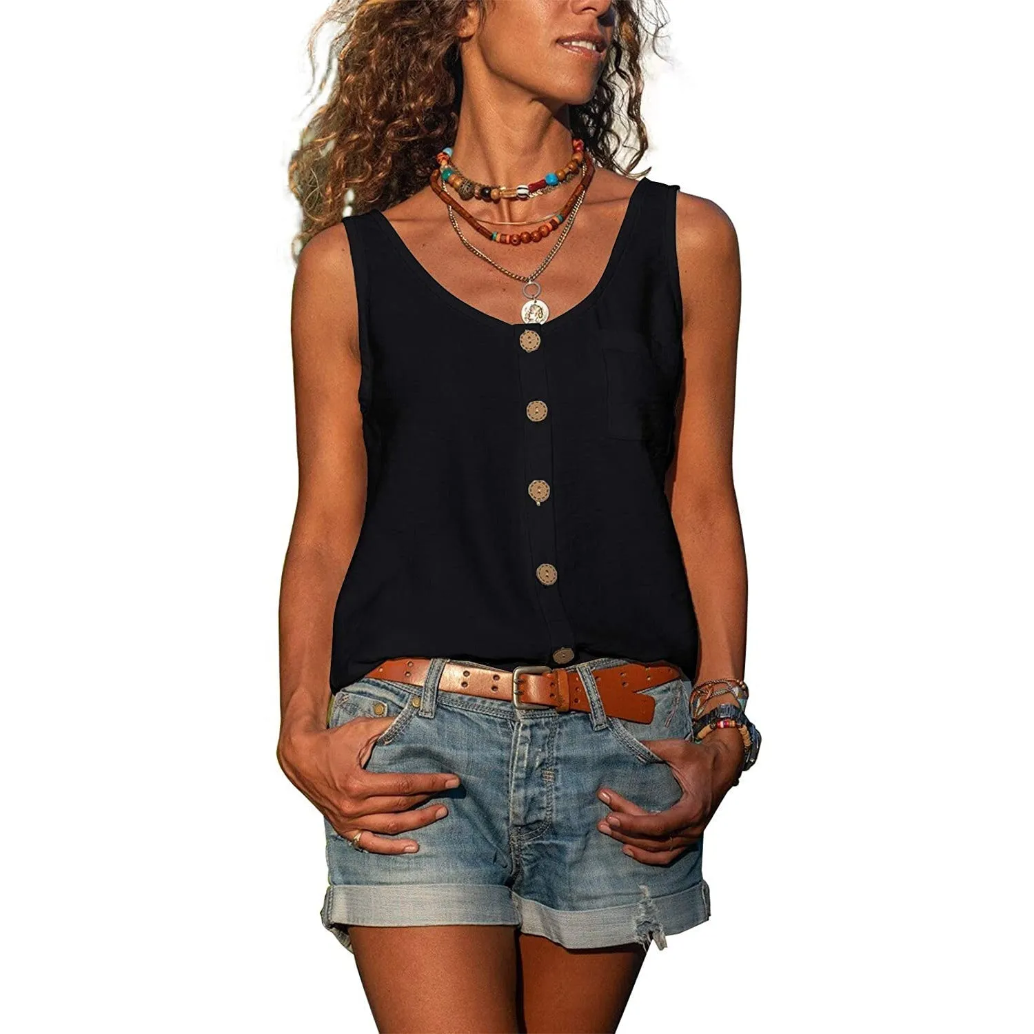 Elegant women's tank top in Ibiza style