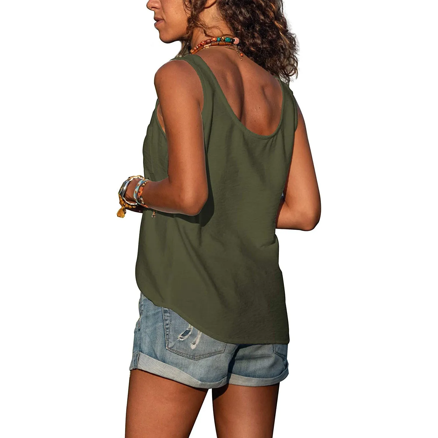 Elegant women's tank top in Ibiza style