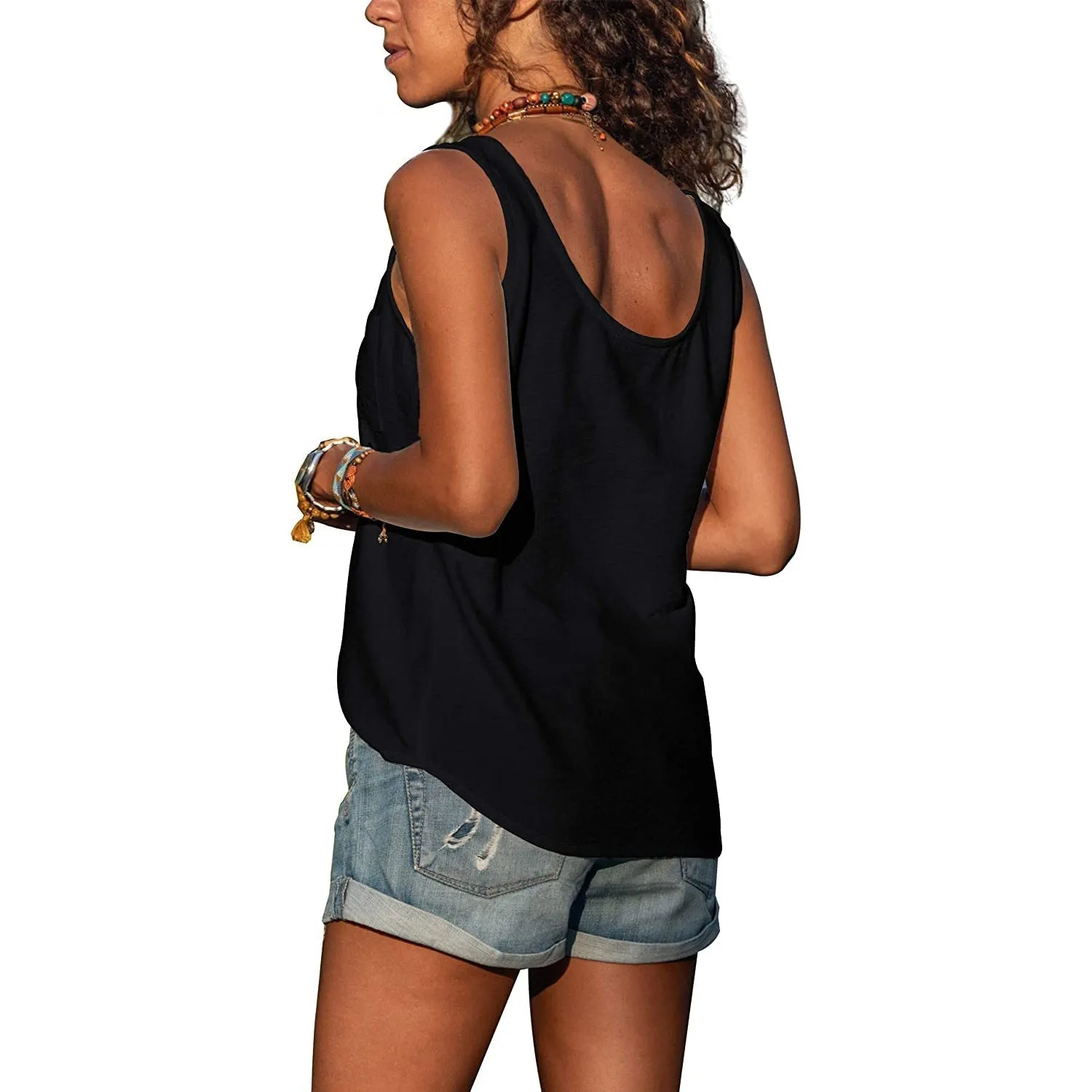 Elegant women's tank top in Ibiza style