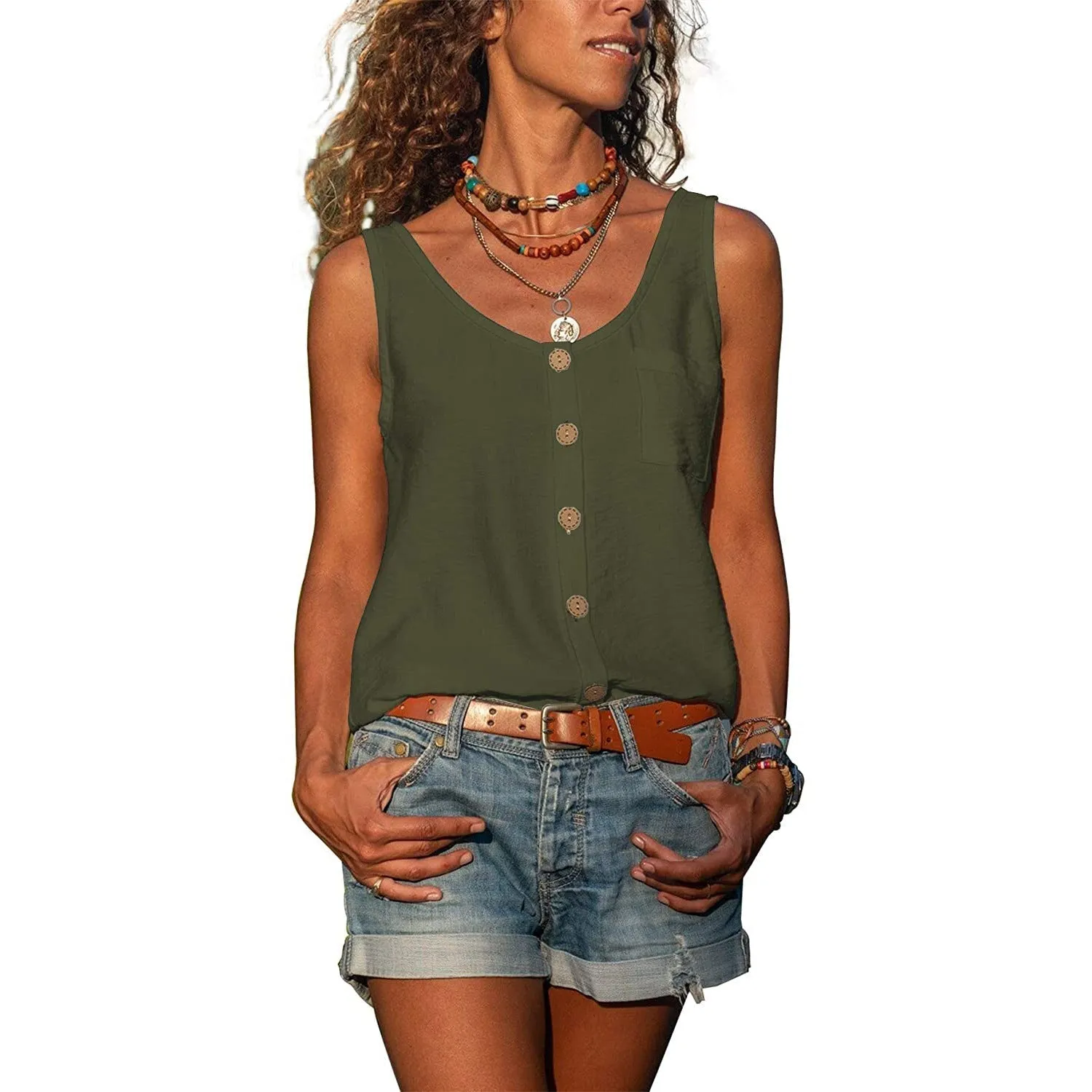 Elegant women's tank top in Ibiza style