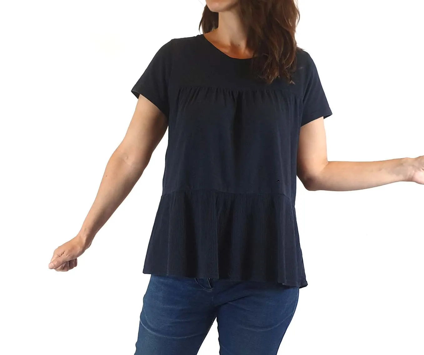 Elm dark navy tee shirt top size 8