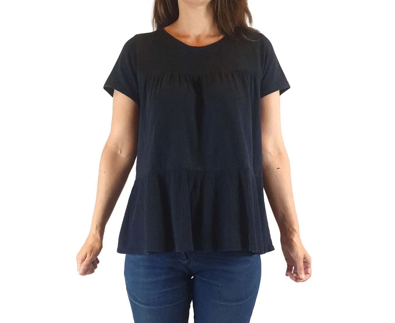 Elm dark navy tee shirt top size 8