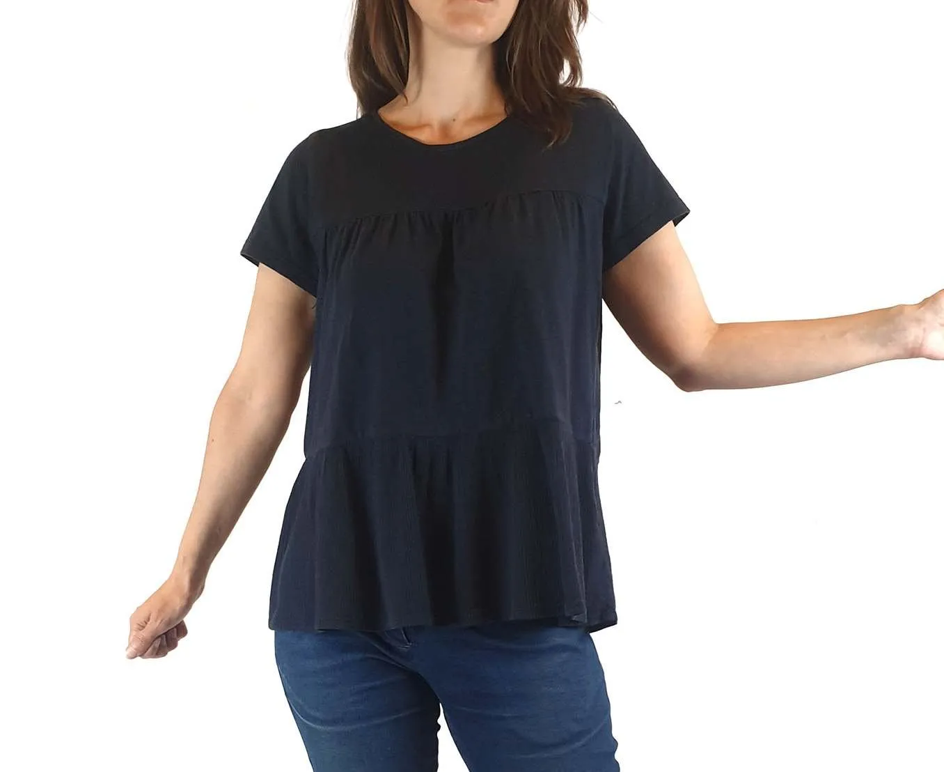 Elm dark navy tee shirt top size 8