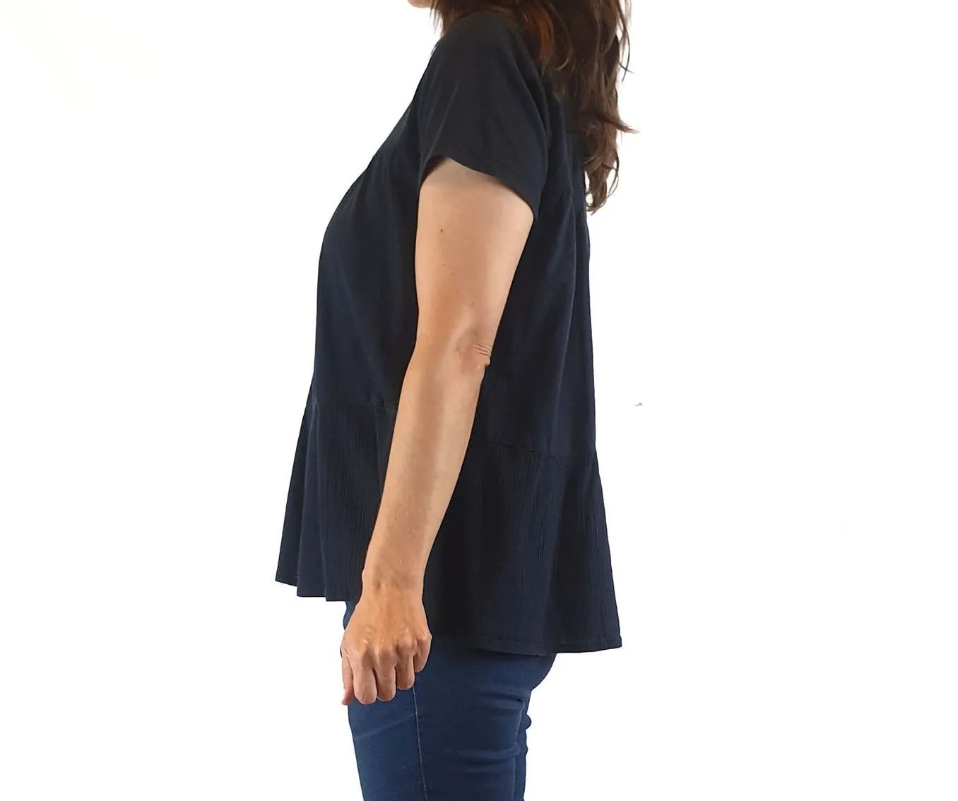 Elm dark navy tee shirt top size 8