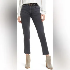 ETICA Scarlet Mid-rise Slim Straight Jeans | Size 25 | Liverpool Grey