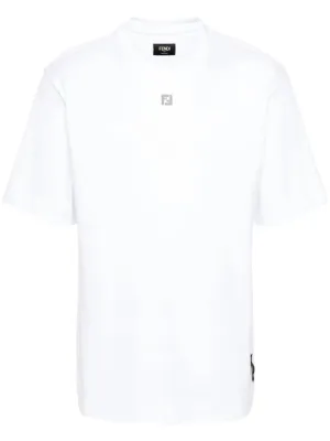 FENDI Metallic Detail Cotton T-Shirt for Women