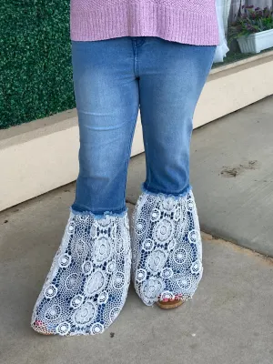 Flare Lace Bottom Jeans