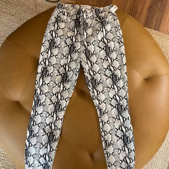 Frame Denim Python Snake Skinny Jeans Ali High Rise Cigarette NWT Sz 25