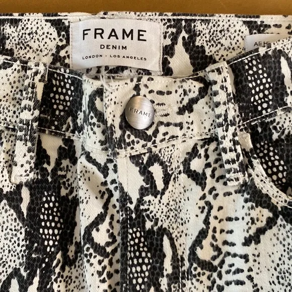 Frame Denim Python Snake Skinny Jeans Ali High Rise Cigarette NWT Sz 25