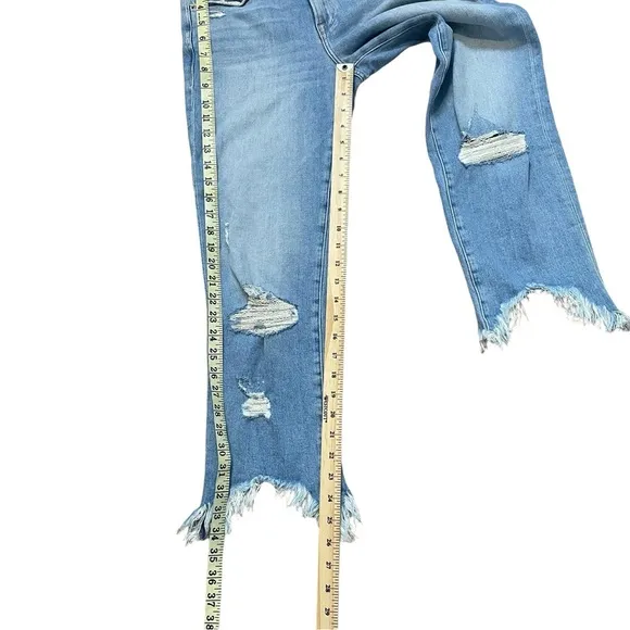 FRAME Jeans Le Nouveau Straight Raw Edge Distressed Cropped Size 27