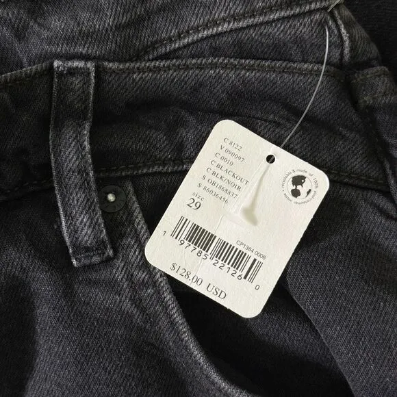Free People Jeans Womens 29 Crossroads Mid Rise Baggy Slim Straight We The Free