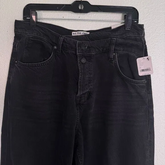 Free People Jeans Womens 29 Crossroads Mid Rise Baggy Slim Straight We The Free