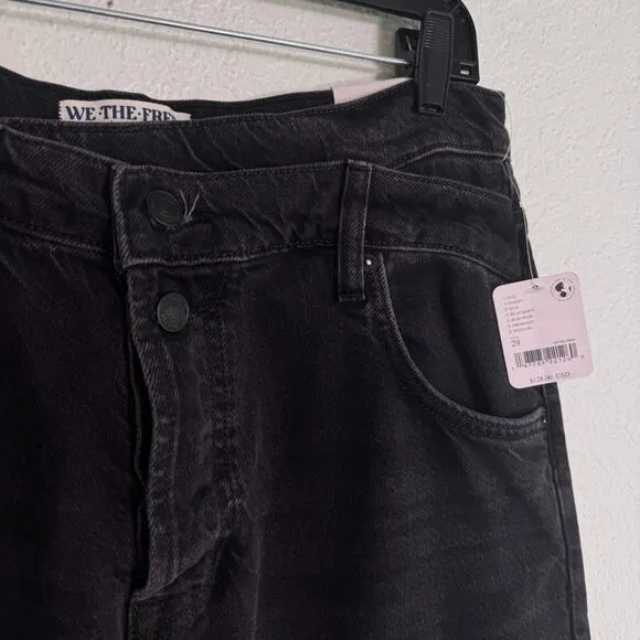 Free People Jeans Womens 29 Crossroads Mid Rise Baggy Slim Straight We The Free