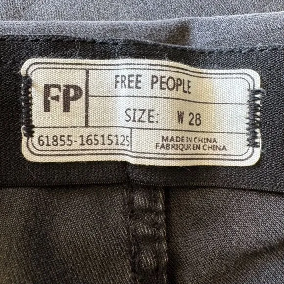 Free People We The Free Penny Pull On Mid Rise Gray Flare Leg Jeans Size 28