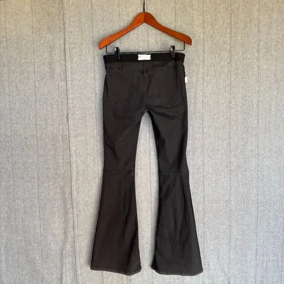 Free People We The Free Penny Pull On Mid Rise Gray Flare Leg Jeans Size 28