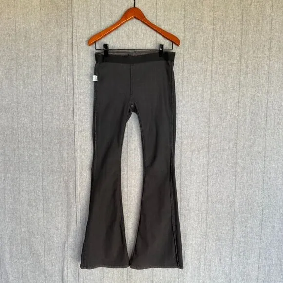 Free People We The Free Penny Pull On Mid Rise Gray Flare Leg Jeans Size 28