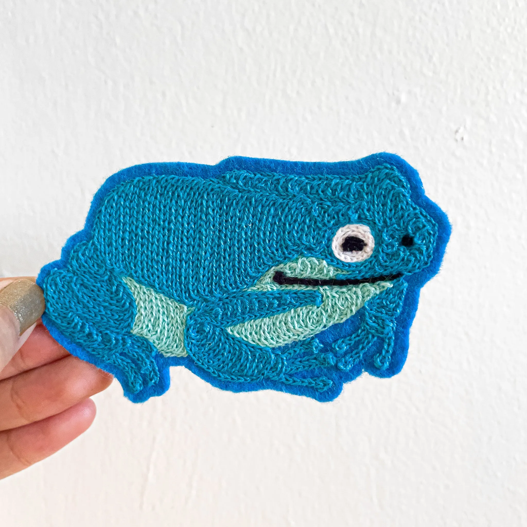 Frog Blue - Chainstitch Patch