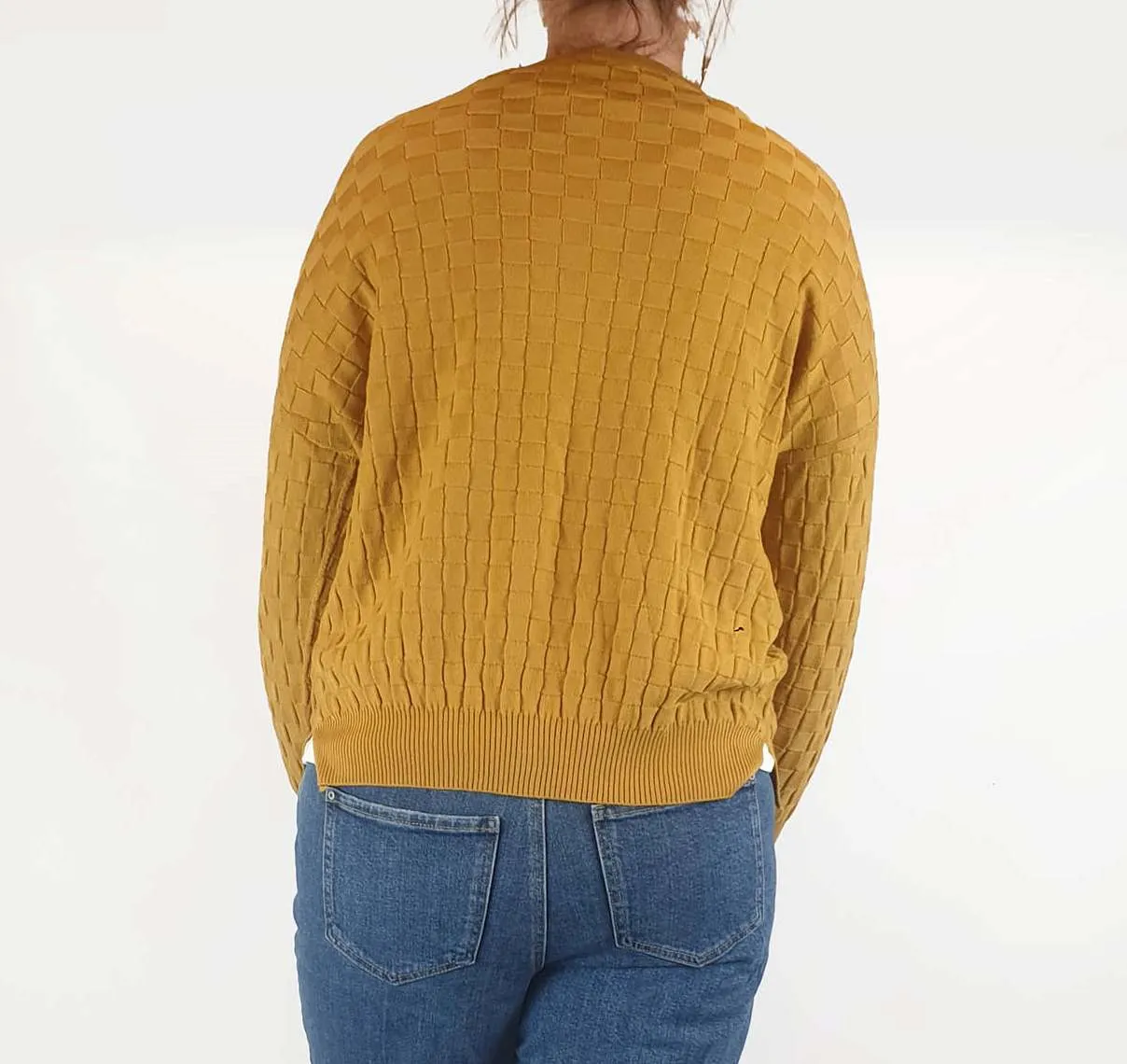FROM mustard 100% merino wool criss cross knit cardigan size 12