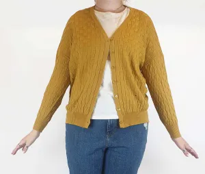 FROM mustard 100% merino wool criss cross knit cardigan size 12