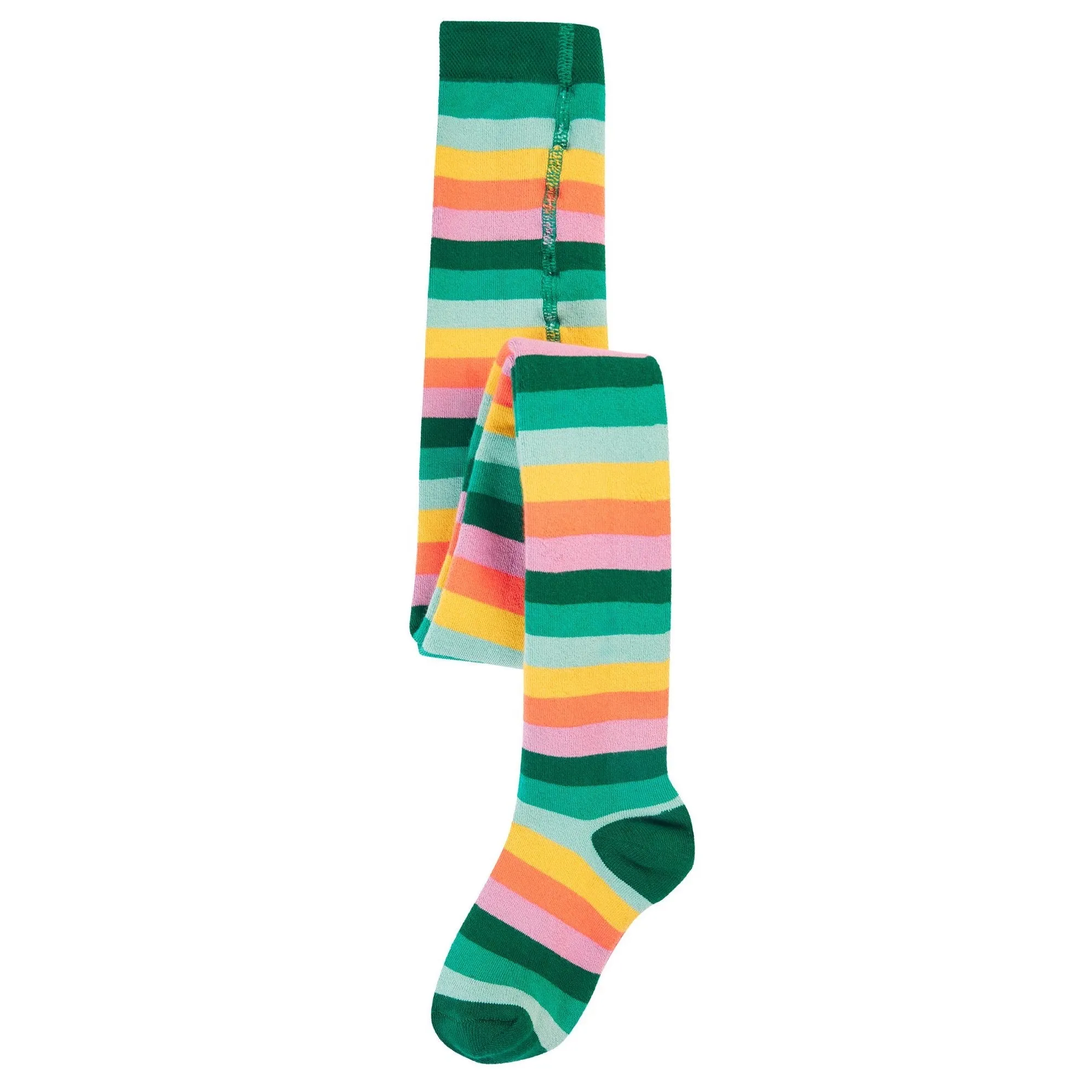 Frugi Toasty Cantaloupe Striped Tights 500014A4capk