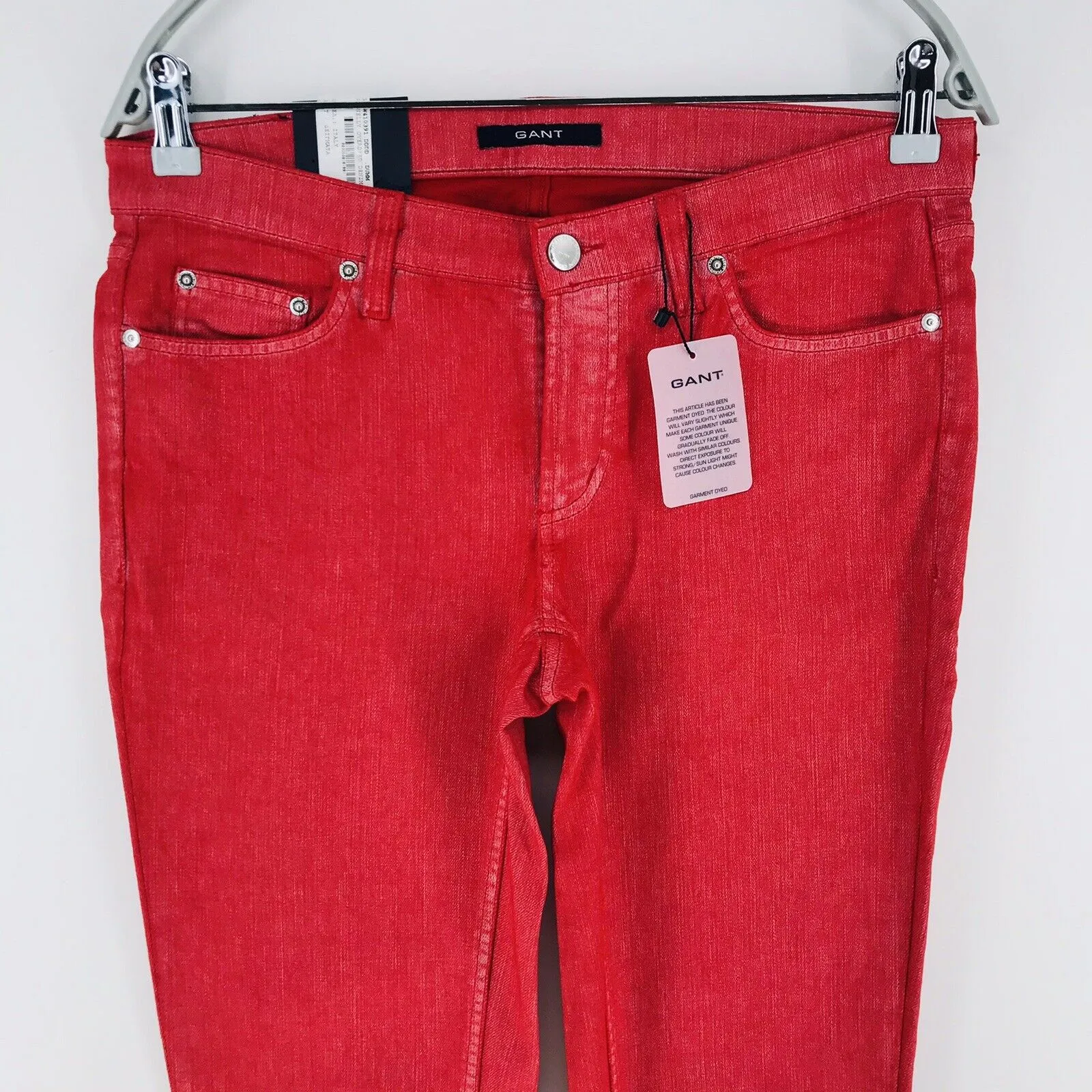 GANT Women's Bright Red Nelly Overdyed Denim Jeans Size 29/34 NWT
