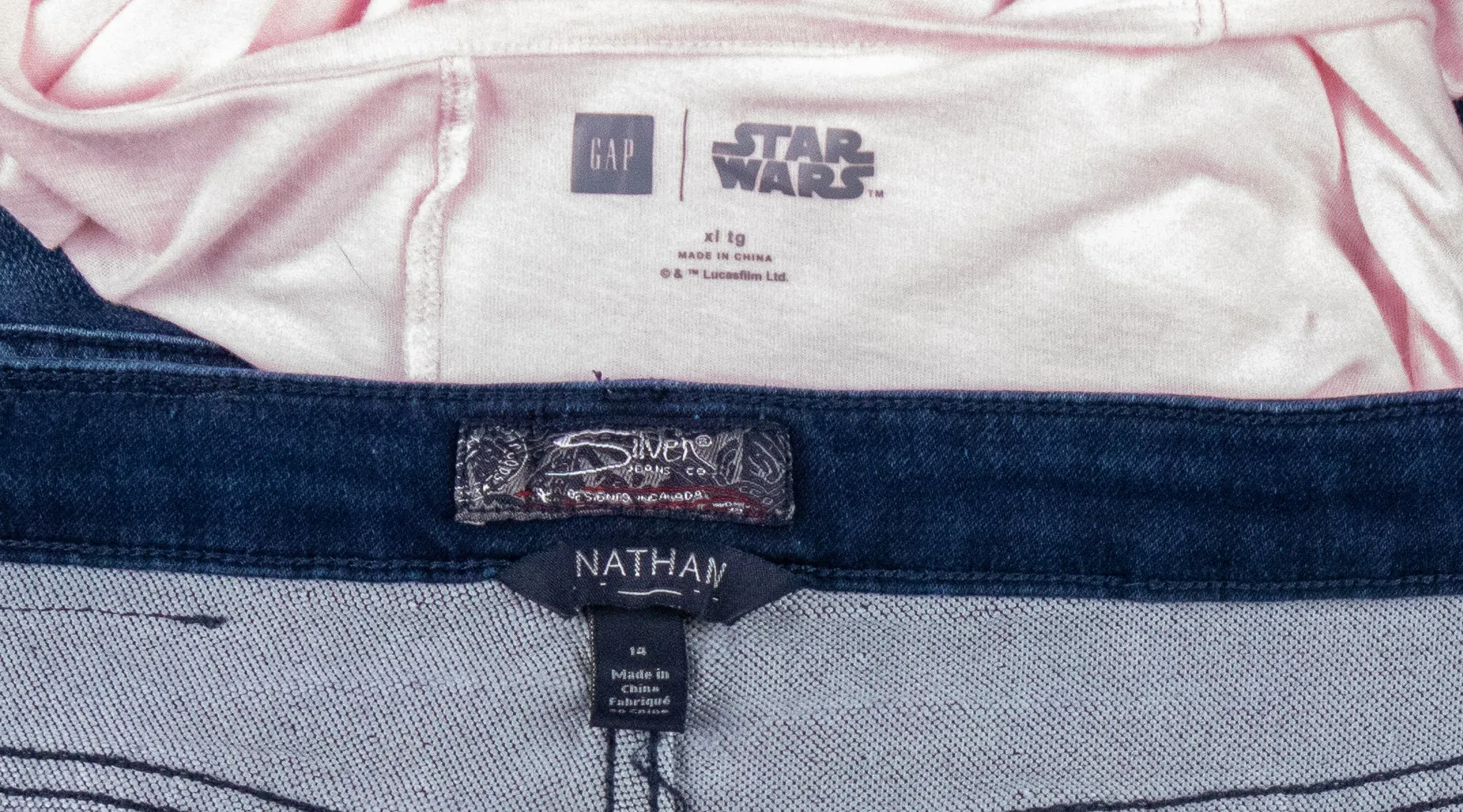 GIRL SIZE 14 YEARS - SILVER JEANS / STAR WARS, 2 Piece Mix N Match Outfit EUC B21