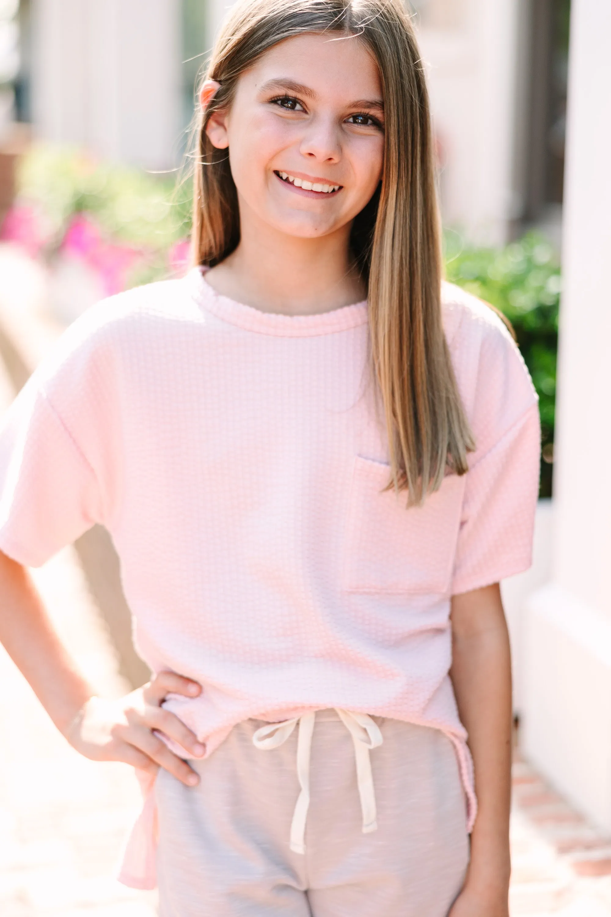 Girls: All I Could Ask For Blush Pink Ribbed Top