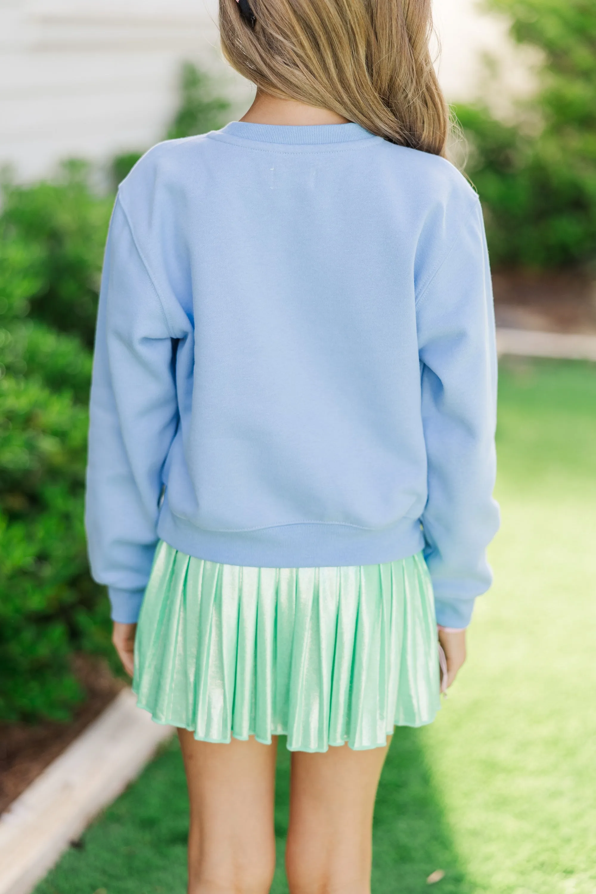 Girls: In My Girly Era Blue Graphic Sweatshirt