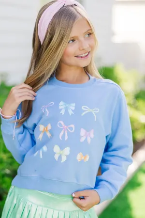 Girls: In My Girly Era Blue Graphic Sweatshirt