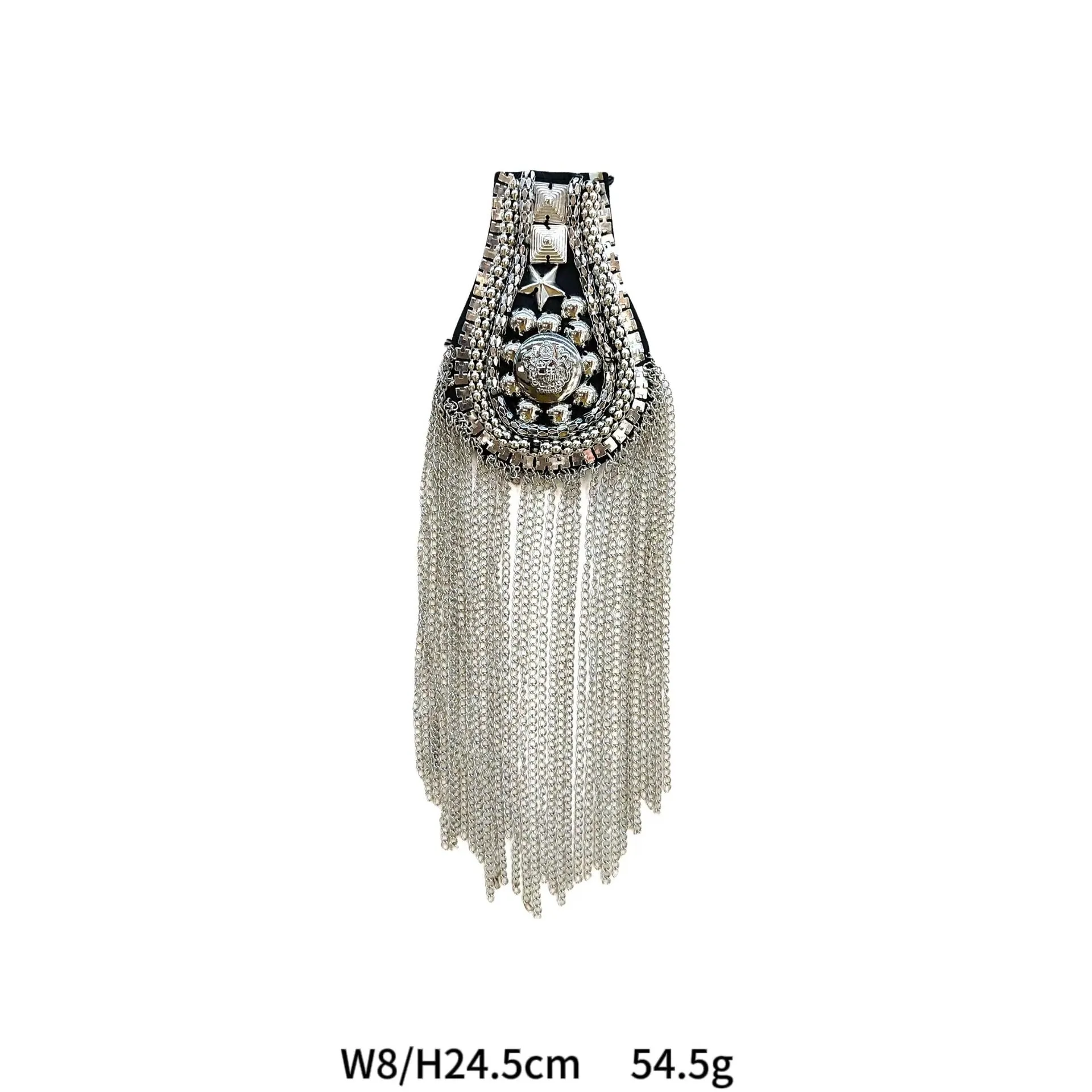 Gold and Silver Beaded Crystal Shoulder Patches 6 Pack