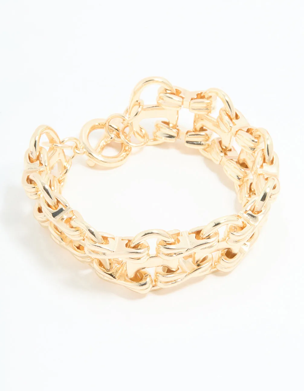 Gold Mariner Ladder T & O Bracelet