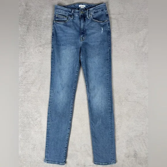 Good American Good Classic Slim Fit Stacked‎ Denim Jeans Women's 6/28 Blue803