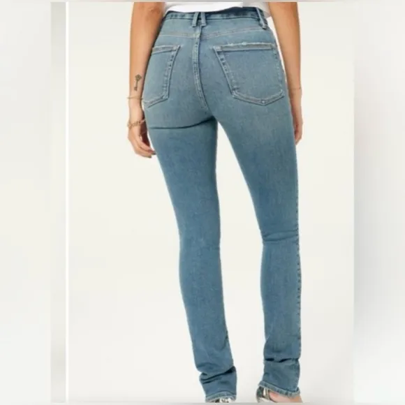 Good American Good Classic Slim Fit Stacked‎ Denim Jeans Women's 6/28 Blue803