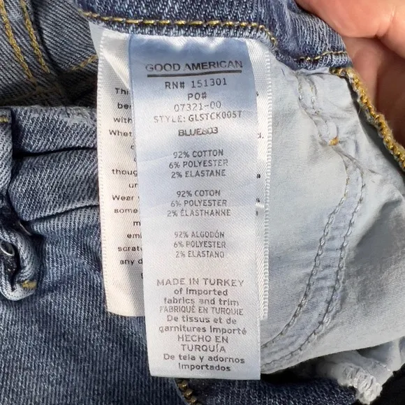 Good American Good Classic Slim Fit Stacked‎ Denim Jeans Women's 6/28 Blue803