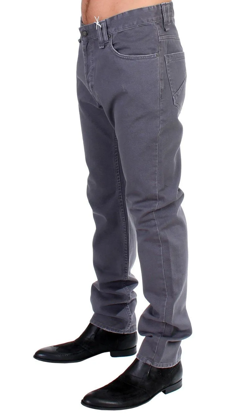 Gray cotton straight fit Jeans