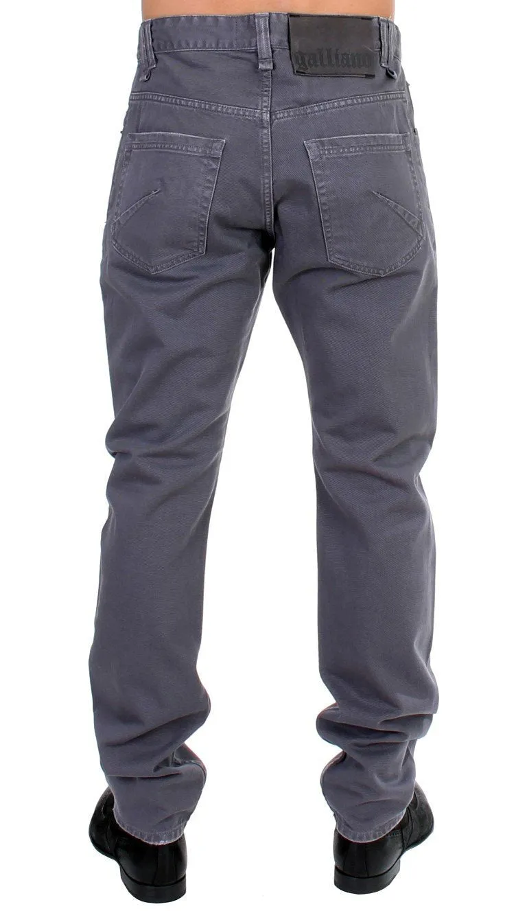 Gray cotton straight fit Jeans